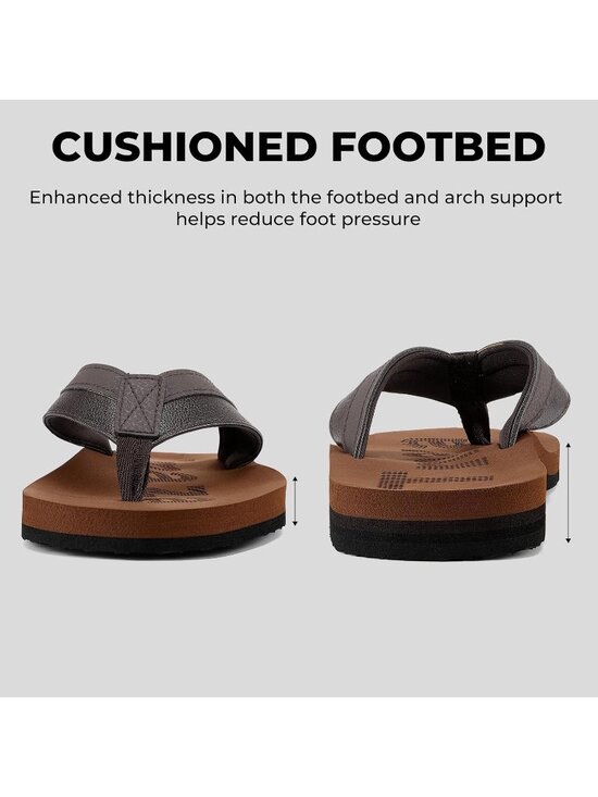 Men\'s Brown Flip Flops With Arch Support Summer Outdoor Beach Sandals main image 4